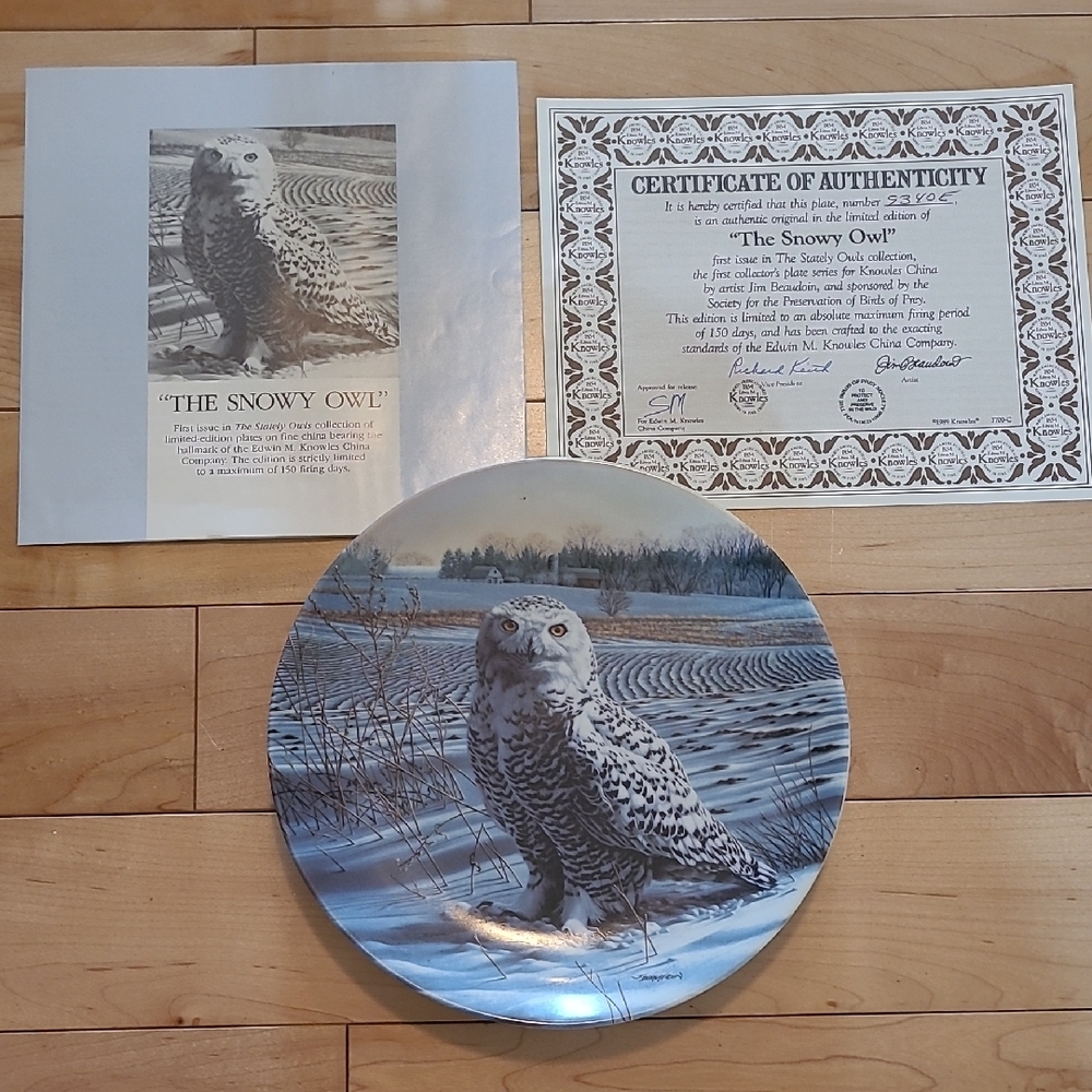"The Snowy Owl" Decorative Plate by Jim Beaudoin